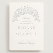 "Wild Roses" - Save the Dates in Powder Blue by Kristen Smith - Front