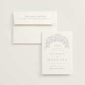 "Wild Roses" - Save the Dates in Powder Blue by Kristen Smith - Save the Date with Envelope