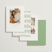 "Floral Arch" - Save the Dates in Greenery by Phrosné Barwood - Back of Card Options