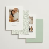 "Monogramed Arch" - Save the Dates in Mojito by Susan Moyal - Back of Card Options