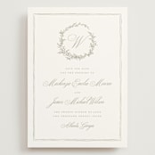 "Romantic Wreath" - Save the Dates in Chantilly by Wildfield Paper Co - Front