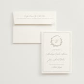 "Romantic Wreath" - Save the Dates in Chantilly by Wildfield Paper Co - Save the Date with Envelope