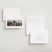 "Trifold" - Save the Dates in Linen by Robert and Stella - Assembled