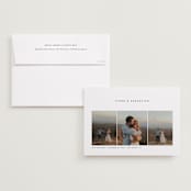 "Trifold" - Save the Dates in Linen by Robert and Stella - Save the Date with Envelope