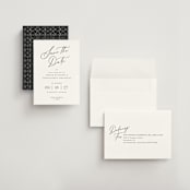 "Beautifully Scripted" - Save the Dates in Pearl by Hooray Creative - Assembled