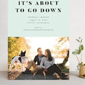 "About To Go Down" - Save the Dates in Mint by Stephanie Given - Front