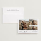 "Wedded Bliss" - Save the Dates in Cotton Linen by Carolyn MacLaren - Save the Date with Envelope