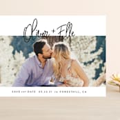 "Whimsical Script" - Save the Dates in Onyx by Christie Garcia - Front