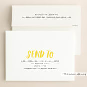 "Brush Type" - Save the Dates in Sunshine by Hooray Creative - FREE Recipient Addressing