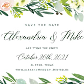 "Eucalyptus Wreath" - Save the Dates in Eucalyptus by Yao Cheng Design - Detail