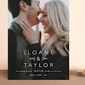 "His & Hers" - Save the Dates in Cloud by Carolyn MacLaren - Front