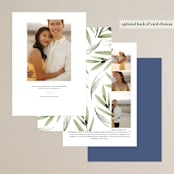 "Nature Love" - Save the Dates in Navy by Susan Moyal - Back of Card Options