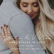"totally in love" - Save the Dates in Buttermint by Lori James - Detail
