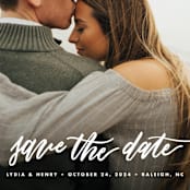 "Lettered bliss" - Save the Dates in Silk by Stacey Meacham - Detail