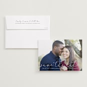"Etched in love" - Save the Dates in Cloud by Stacey Meacham - Save the Date with Envelope