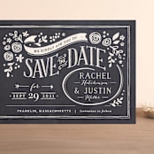"Alabaster Florals" - Save the Dates in Slate by Jennifer Wick - Front