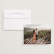 "Finally Getting Married" - Save the Dates in Cotton by Jill Means - Save the Date with Envelope