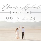 "The Search is Over" - Save the Dates in Noir by Alice Carmen - Detail