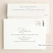 "Hold On" - Save the Dates in Linen by Carolyn MacLaren - FREE Recipient Addressing