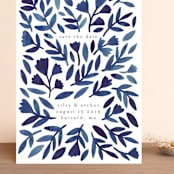 "Wildflower Floral" - Save the Dates in Navy by Katharine Watson - Front