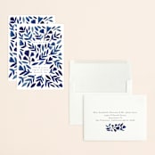 "Wildflower Floral" - Save the Dates in Navy by Katharine Watson - Assembled