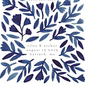 "Wildflower Floral" - Save the Dates in Navy by Katharine Watson - Detail