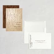 "Fall Carving" - Save the Dates in Woodgrain by Amanda Joy - Assembled