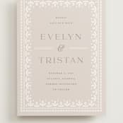 "Lace Trim" - Save the Dates in Cream by Kristen Smith - Front