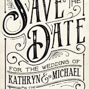 "Inked" - Save the Dates in Parchment by GeekInk Design - Detail