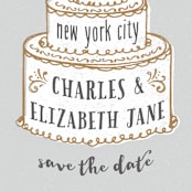 "There Will Be Cake" - Save the Dates in Dove by Megan Tamaccio - Detail