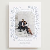 "Framed Florals" - Save the Dates in Sky by Robert and Stella - Front