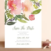 "Watercolor Floral" - Save the Dates in Rose by Yao Cheng Design - Front