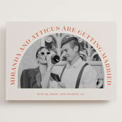 "Surrounding" - Save the Dates in Persimmon by Sarah Cohn - Front