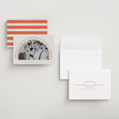 "Surrounding" - Save the Dates in Persimmon by Sarah Cohn - Assembled