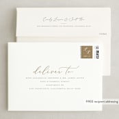 "Simply" - Save the Dates in Golden by Sarah Brown - FREE Recipient Addressing