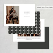 "Modern Date" - Save the Dates in Noir by Waldo Press - Back of Card Options