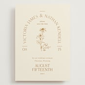 "Floral Type Arch" - Save the Dates in Cream by Baumbirdy - Front
