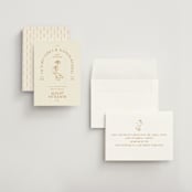 "Floral Type Arch" - Save the Dates in Cream by Baumbirdy - Assembled