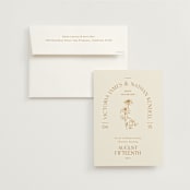 "Floral Type Arch" - Save the Dates in Cream by Baumbirdy - Save the Date with Envelope