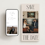 "Elongated" - Save the Dates in Ink by Ekko Studio - FREE Wedding Website