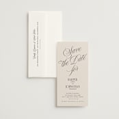 "Mirin" - Save the Dates in Linen by Kate Ahn - Save the Date with Envelope