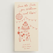 "Party On!" - Save the Dates in Sangria Spark by Zove Ahhh - Front