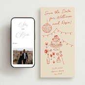 "Party On!" - Save the Dates in Sangria Spark by Zove Ahhh - FREE Wedding Website