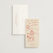 "Party On!" - Save the Dates in Sangria Spark by Zove Ahhh - Save the Date with Envelope