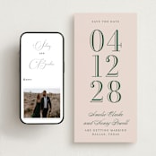 "Hepburn" - Save the Dates in Rose by Megan Davis - FREE Wedding Website