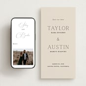 "In Love" - Save the Dates in Linen by Vanessa Doyle - FREE Wedding Website