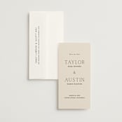 "In Love" - Save the Dates in Linen by Vanessa Doyle - Save the Date with Envelope