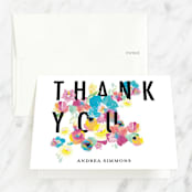 "Floral Sixteenth" - Sweet Sixteen Party Thank You Cards in Aquamarine by Lady Noble - Front