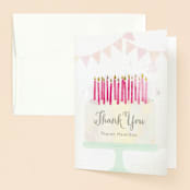 "Painted Party" - Sweet Sixteen Party Thank You Cards in Rose by Rebecca Bowen - Front