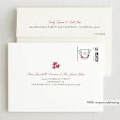 "Tropical Crest" - Sweet Sixteen Party Thank You Cards in Fuschia by Hallie Fischer - FREE Recipient Addressing